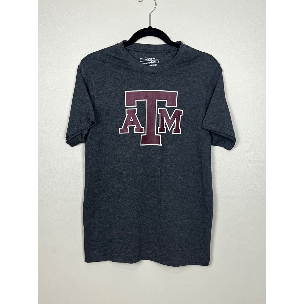 Texas A&M Aggies T-Shirt Mens Small Gray Short Sleeve ATM Graphic Tee RN 114166